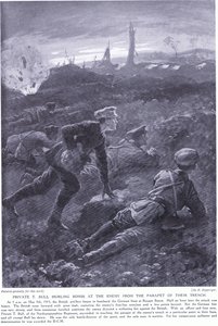 Private T Bull Won a DCM Hurling Bombs at the Enemy from the Parapet of their Trench at Rouges Banc May 1915 by H. Ripperger